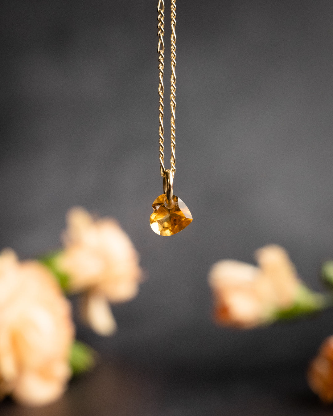 Mini Natural Citrine Heart Necklace - The Healing Pear