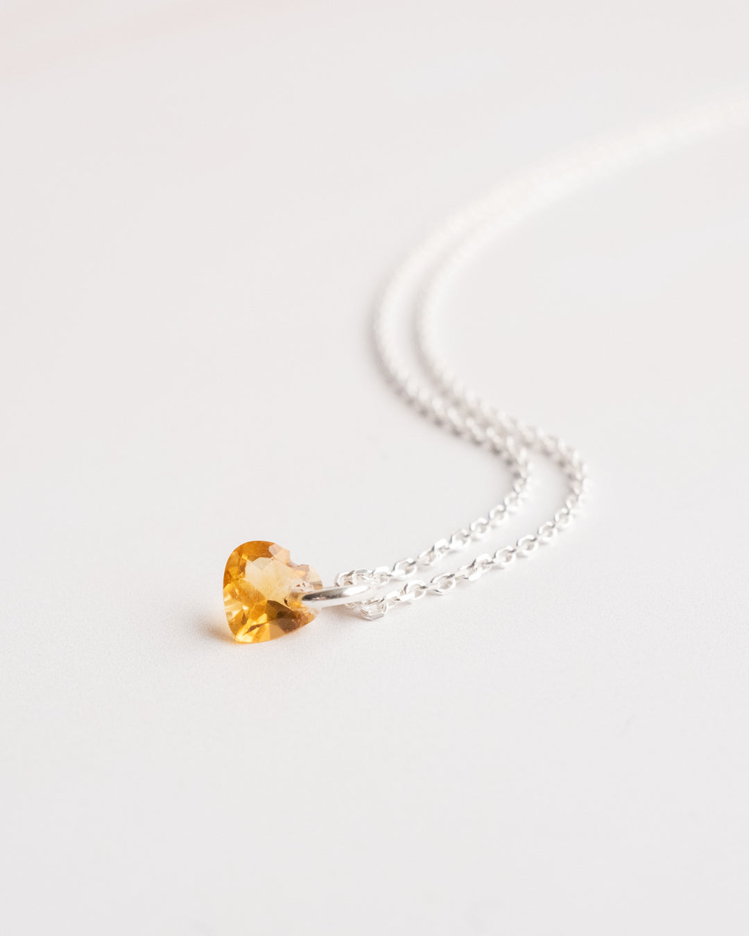 Mini Natural Citrine Heart Necklace - The Healing Pear