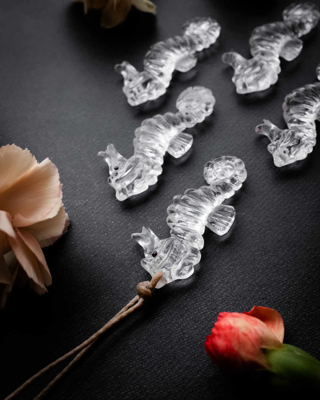 Clear Quartz Hand Carved Seahorse Necklace - The Healing Pear