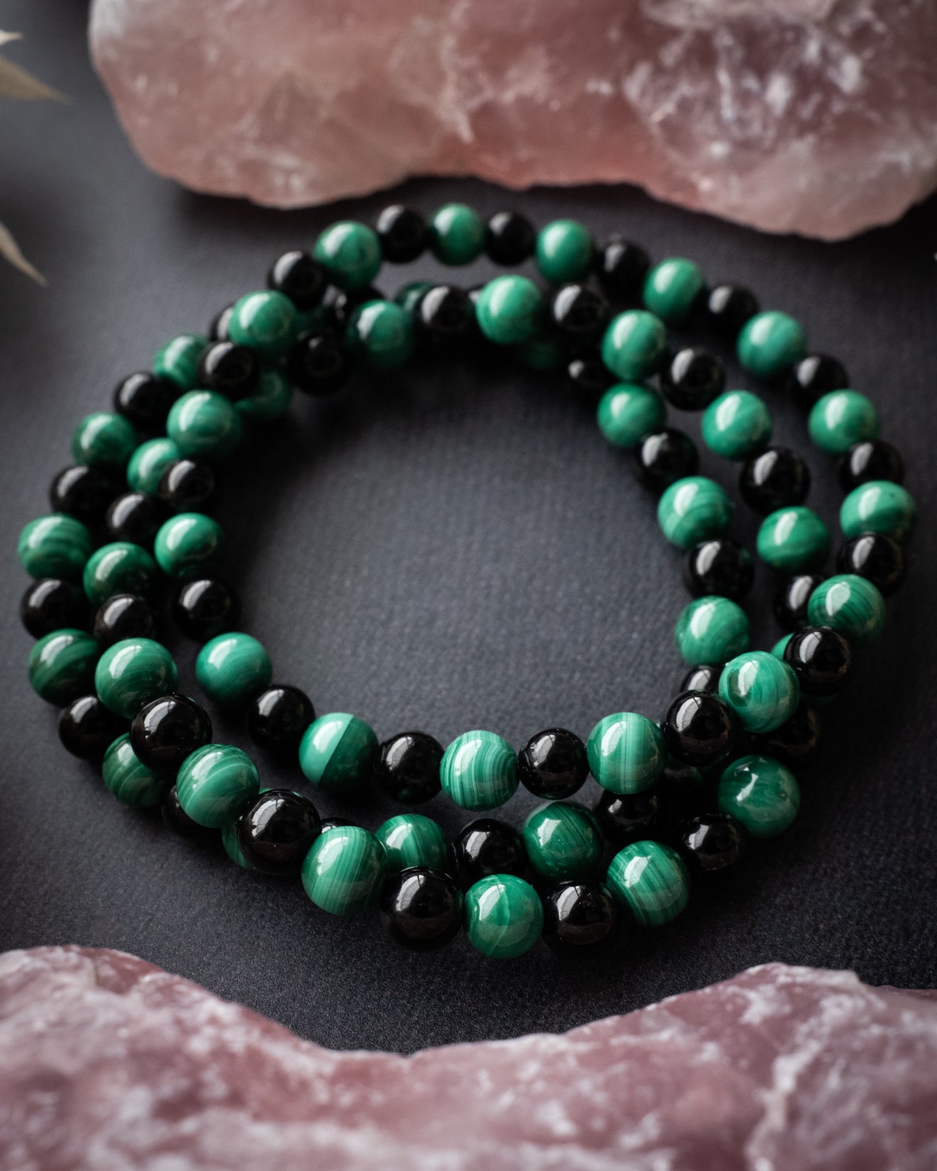 Buy Crystalji Natural Malachite Round Beed Crystal Bracelet | Natural  Bracelet Healing for Positive Energy, Wealth, Will Power and Luck  Protection | Charm Stone Bracelet for Men & Women (6 MM) at Amazon.in