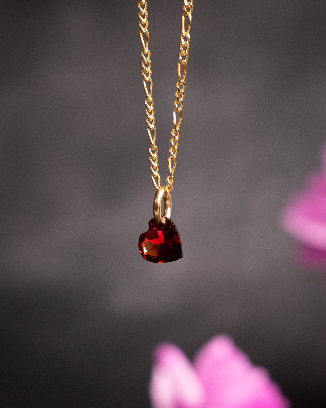 Mini Garnet Heart Necklace - The Healing Pear