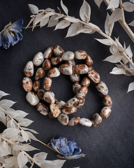 Spessartine Garnet in Limestone Chip Bracelet - The Healing Pear