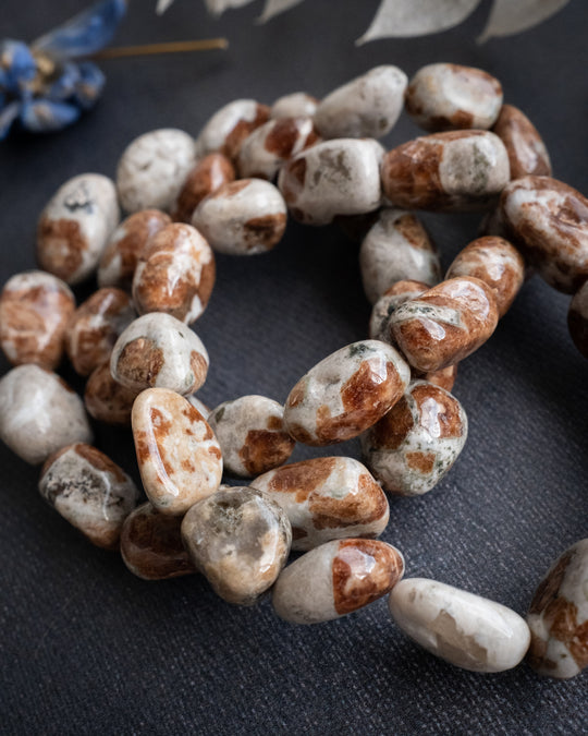 Spessartine Garnet in Limestone Chip Bracelet - The Healing Pear