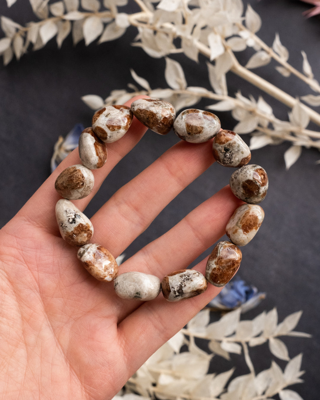 Spessartine Garnet in Limestone Chip Bracelet - The Healing Pear