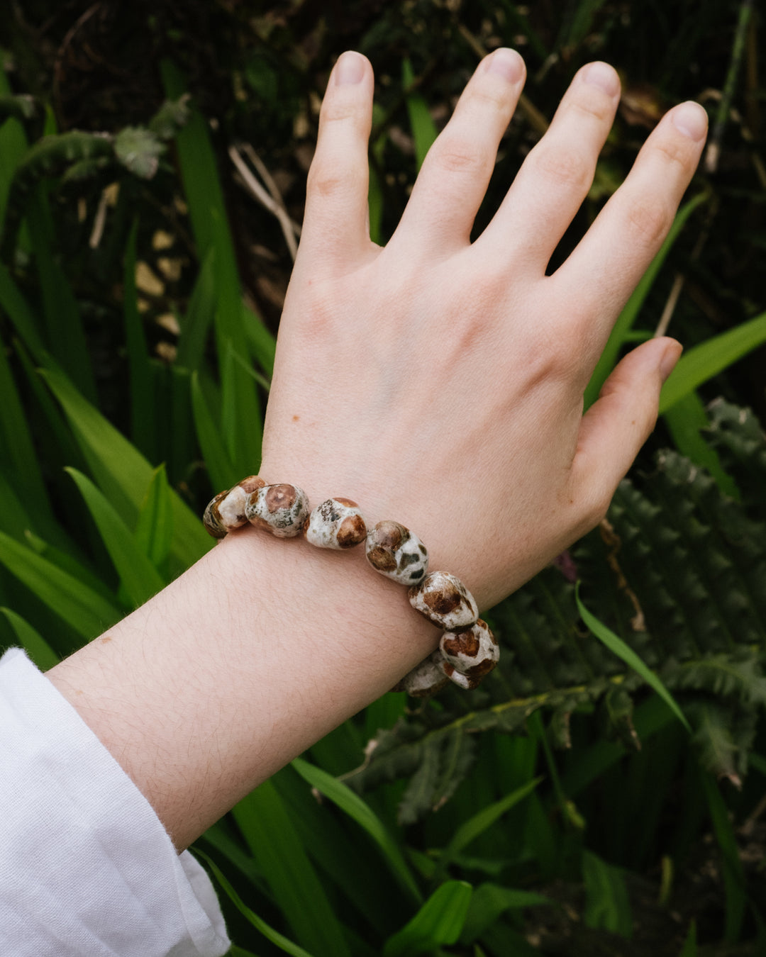 Spessartine Garnet in Limestone Chip Bracelet - The Healing Pear