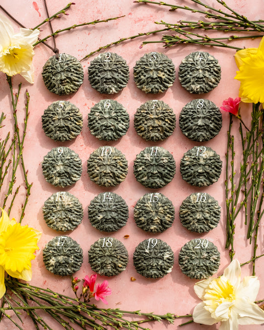 Stonehenge Preseli Bluestone Hand Carved Green Man Necklace - The Healing Pear