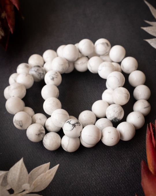 Howlite Round Bead Bracelet - The Healing Pear