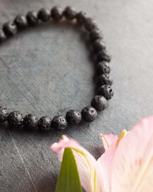 Lava Stone Round Bead Bracelet - The Healing Pear