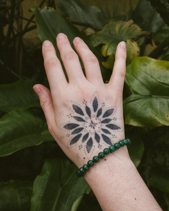 Malachite Round Bead Bracelet - The Healing Pear