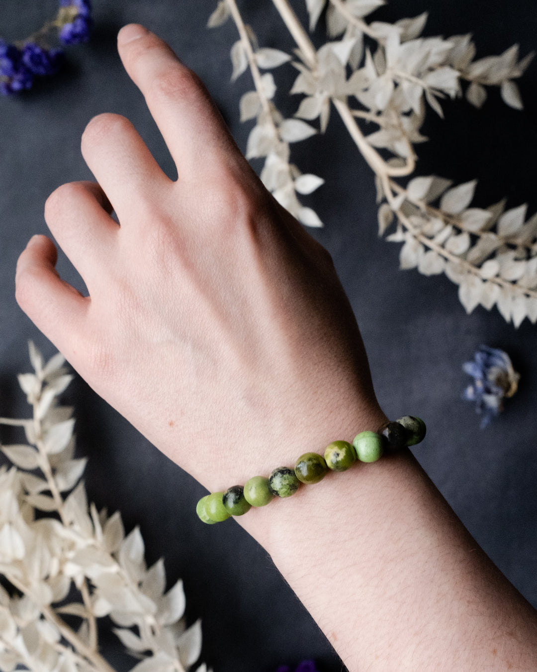 Chrysoprase Round Bead Bracelet - The Healing Pear