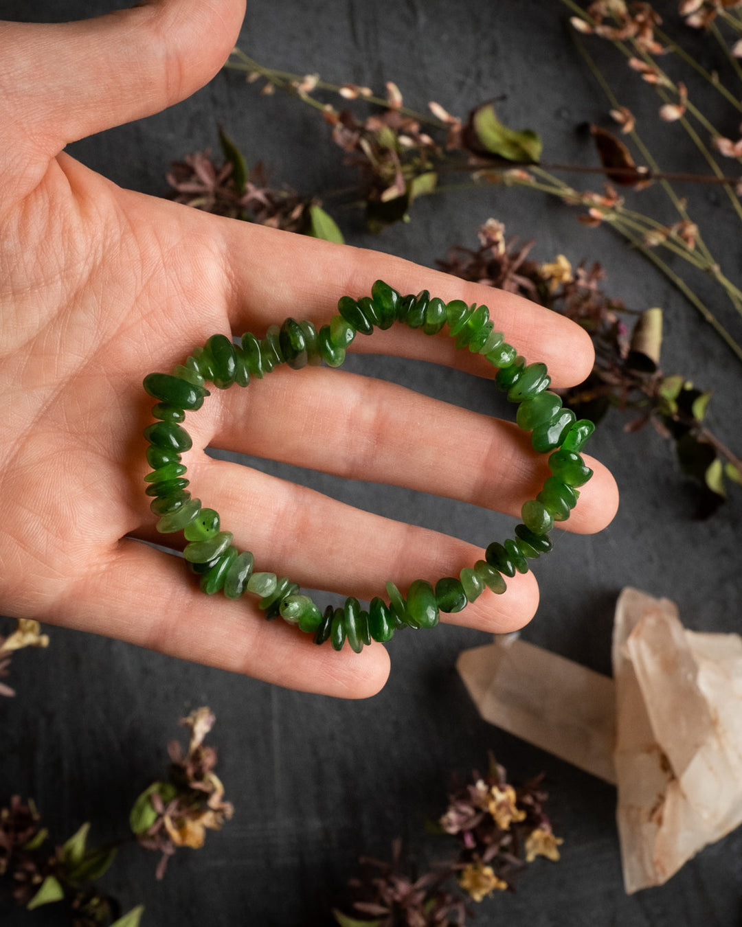 Nephrite Jade Chip Bracelet - The Healing Pear
