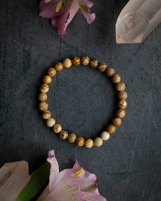 Picture Jasper Round Bead Bracelet - The Healing Pear