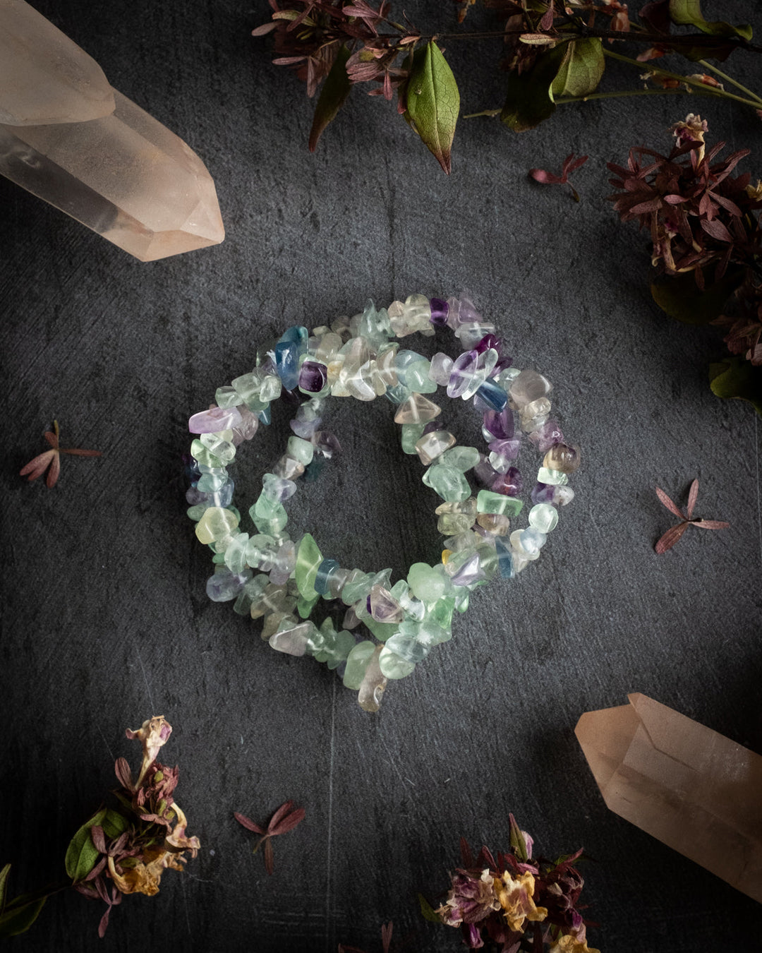 Rainbow Fluorite Chip Bracelet - The Healing Pear