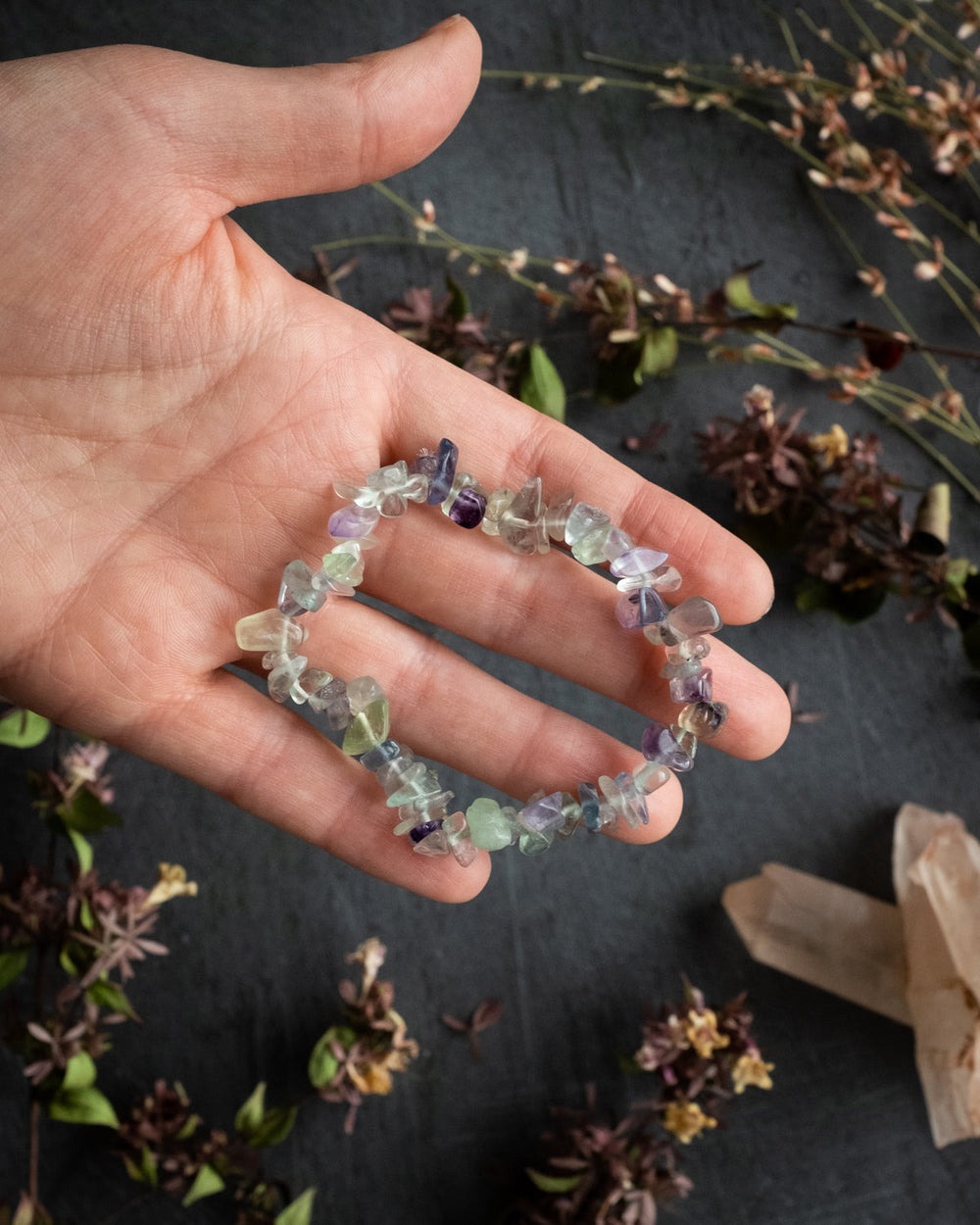 Rainbow Fluorite Chip Bracelet - The Healing Pear