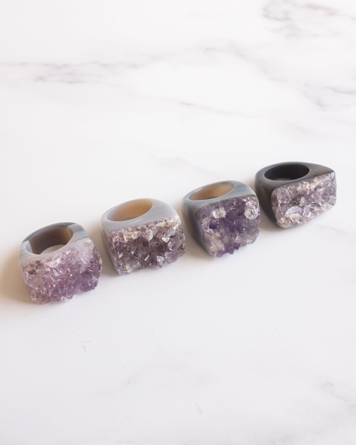 Raw Amethyst Ring - Size 6 3/4 US / N 1/2 UK - The Healing Pear