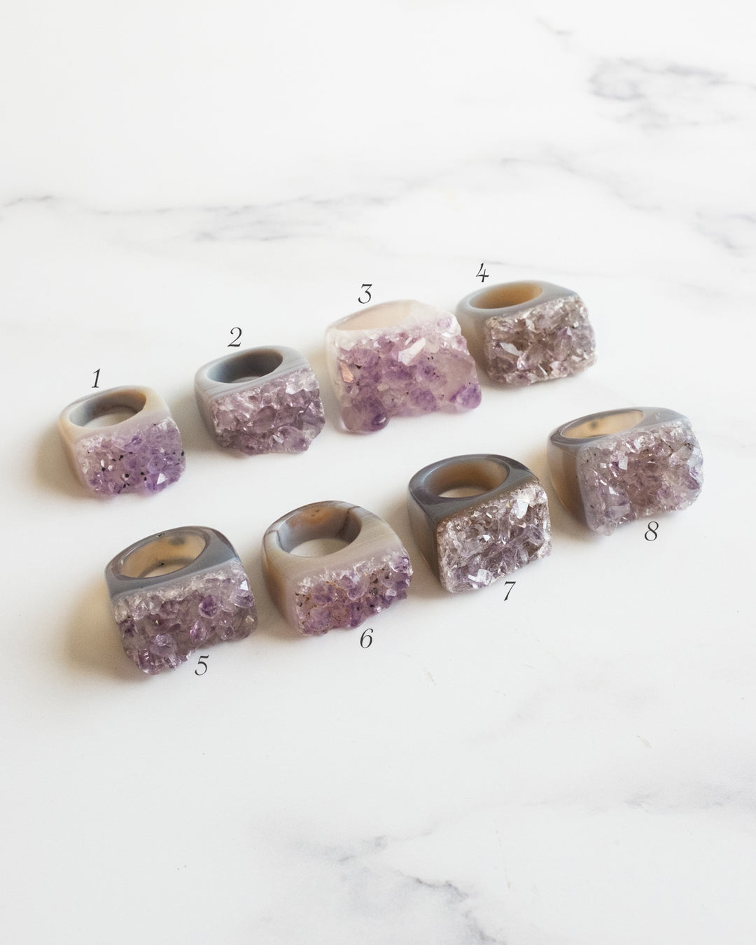 Raw Amethyst Ring - Size 7 1/4 US / O 1/2 UK - The Healing Pear