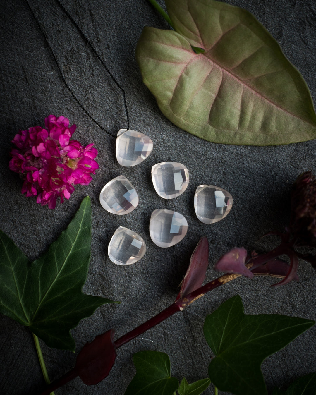 Rose Quartz Vegan Silk Necklace - The Healing Pear
