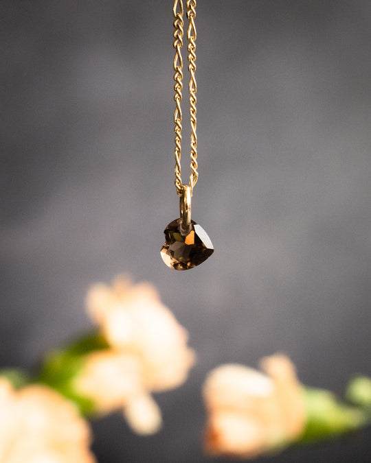 Mini Smoky Quartz Heart Necklace - The Healing Pear
