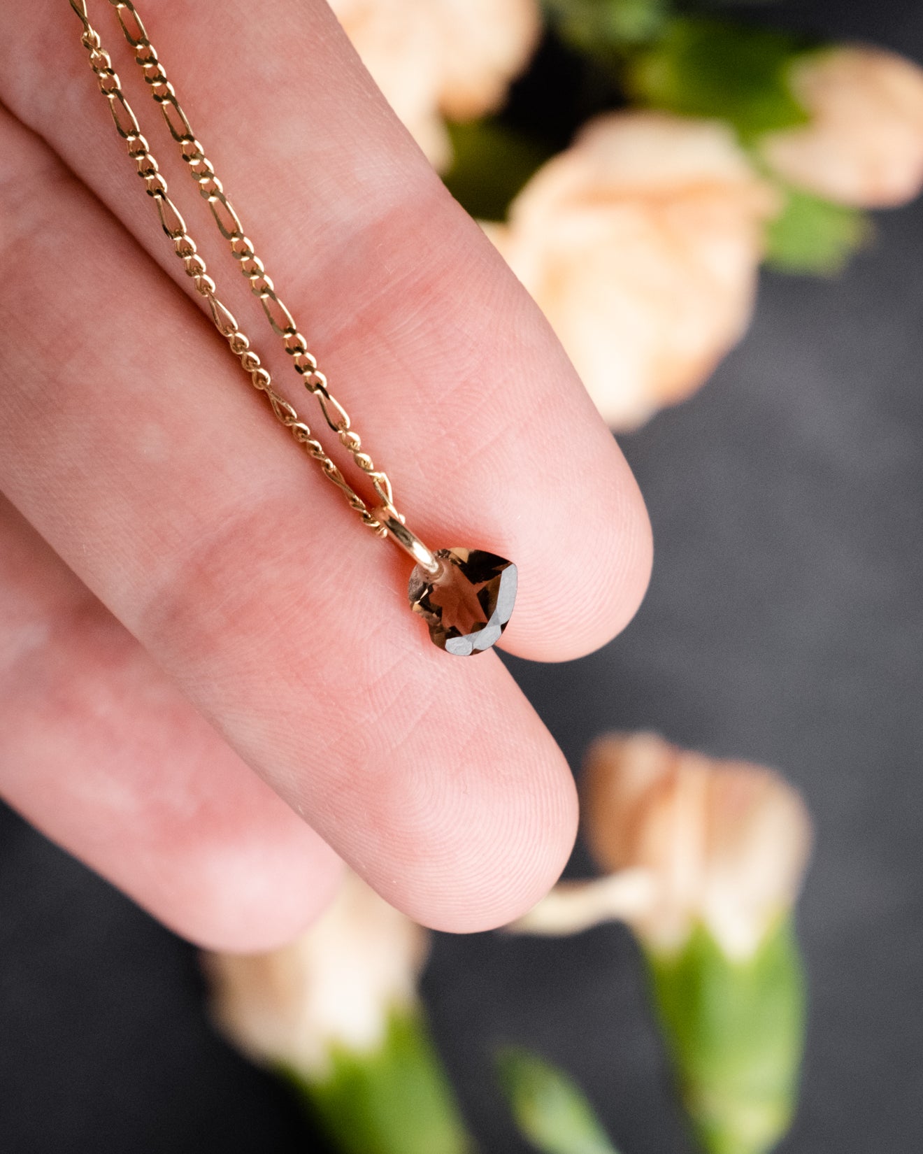 Mini Smoky Quartz Heart Necklace for Protection and Calm – The