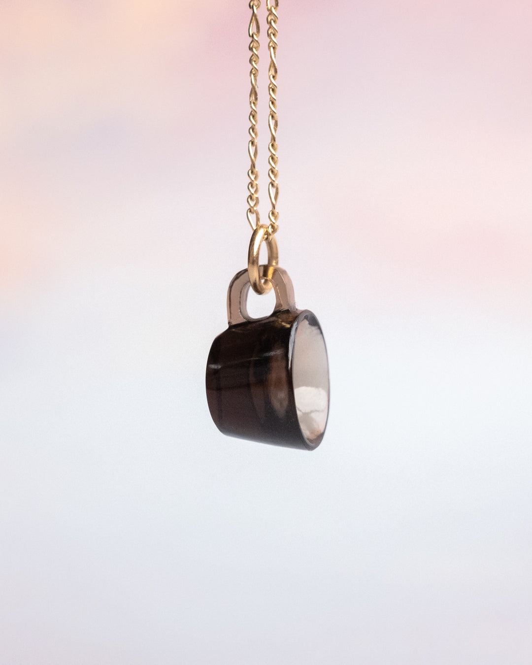Smoky Quartz Hand Carved Mug Necklace - The Healing Pear