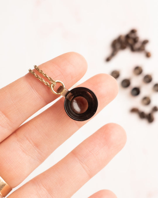 Smoky Quartz Hand Carved Mug Necklace - The Healing Pear