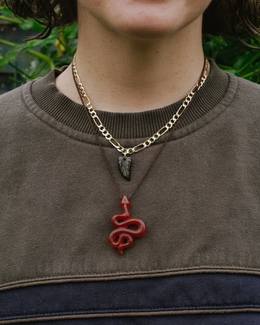 Carnelian Hand Carved Snake Necklace - The Healing Pear