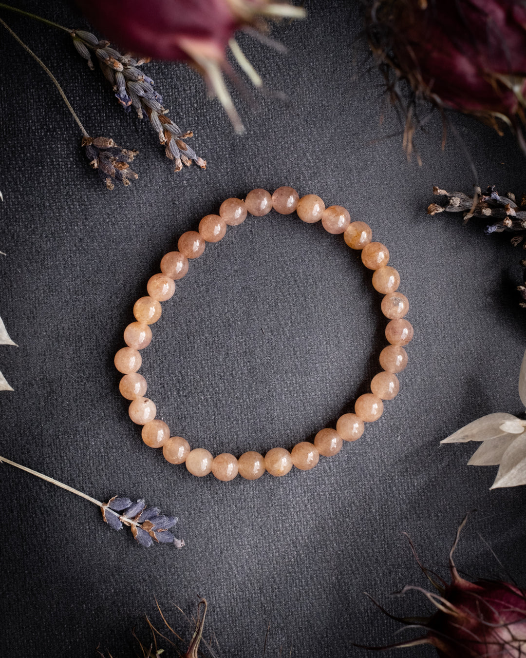 Strawberry Quartz Round Bead Bracelet - The Healing Pear