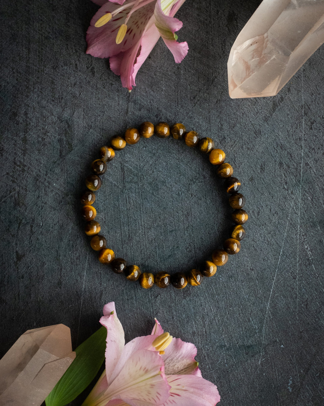 Tiger's Eye Round Bead Bracelet - The Healing Pear