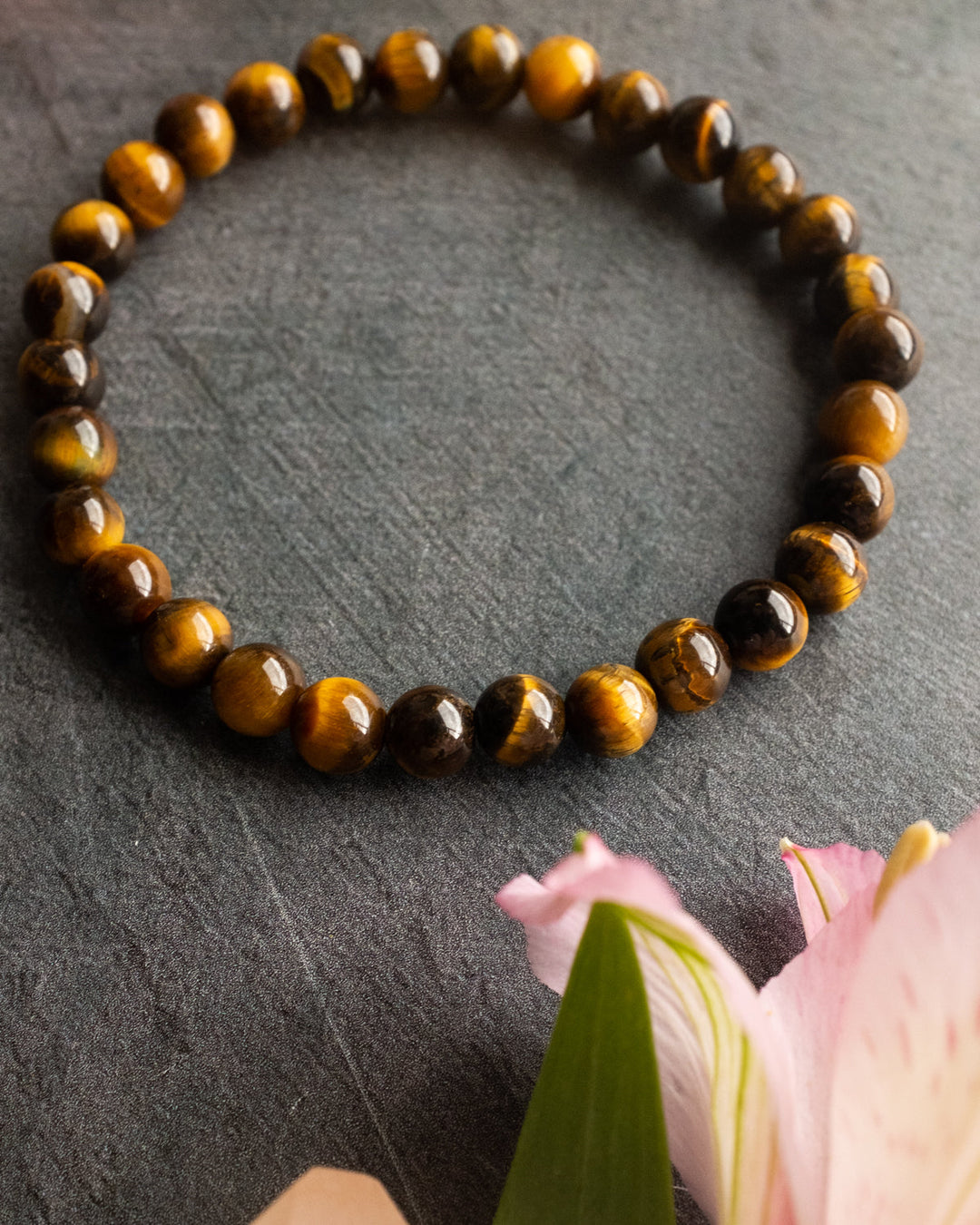 Tiger's Eye Round Bead Bracelet - The Healing Pear