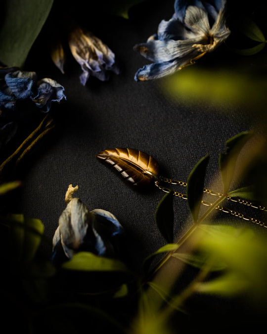 Tiger's Eye Hand Carved Leaf Necklace - The Healing Pear
