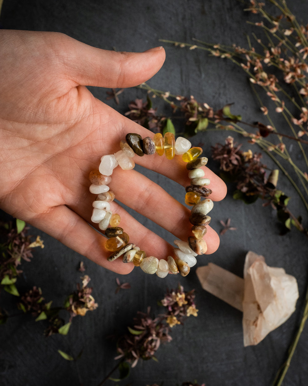 Yellow Fluorite Chip Bracelet - The Healing Pear